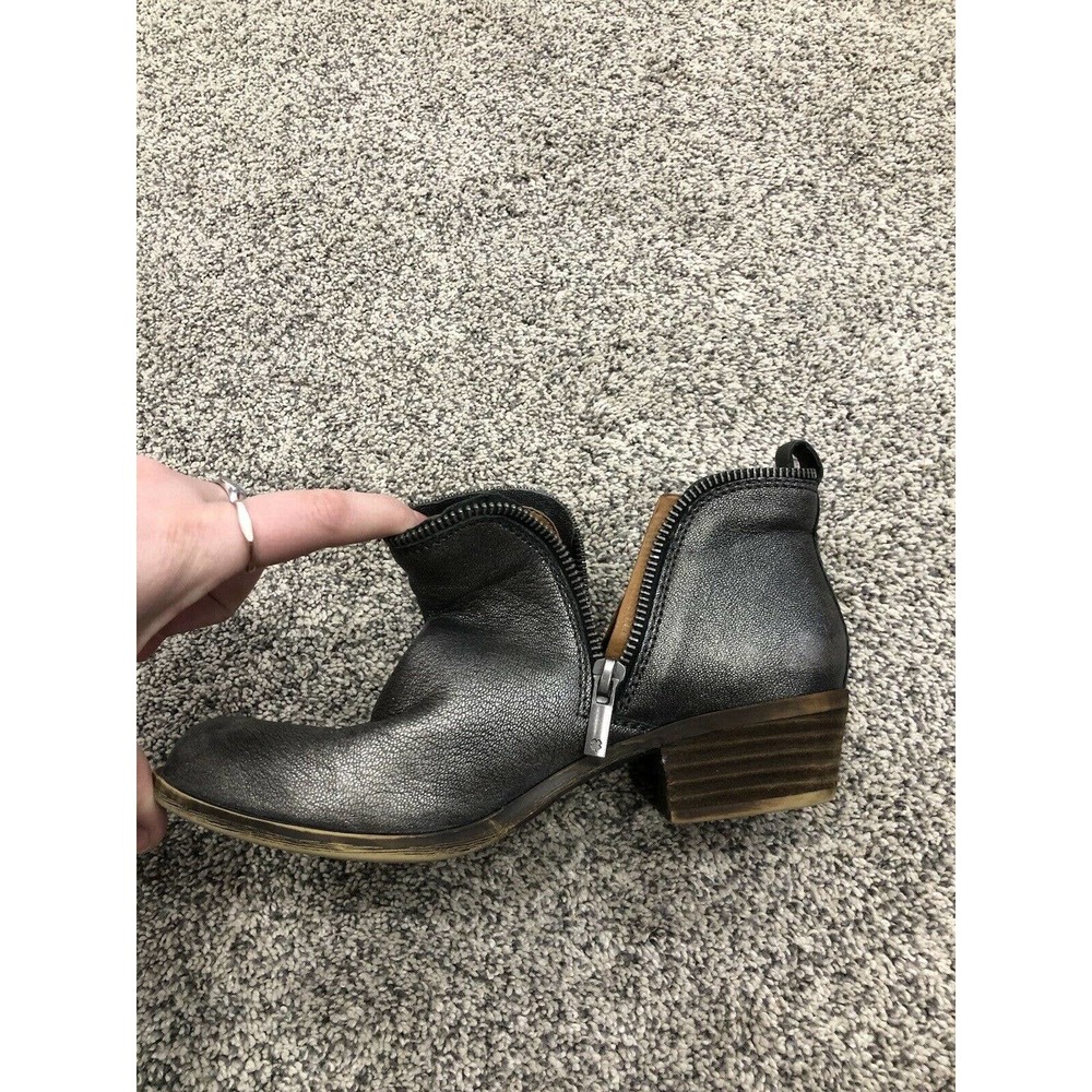 Lucky Brand Bootie Metallic 6.5 Silver Leather - Picture 5 of 8